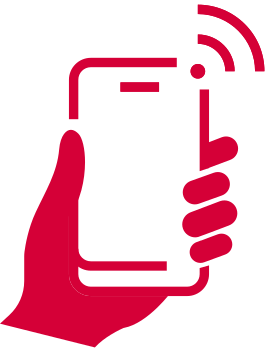 Smartphone in hand icon